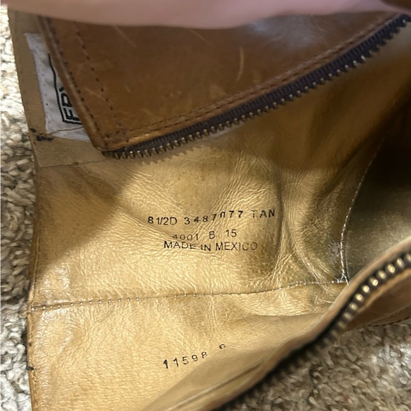 Frye Engineer Boots Leather Men\'s Size 8.5D Buckles Tan Moto Biker Preppy Boho main image 10